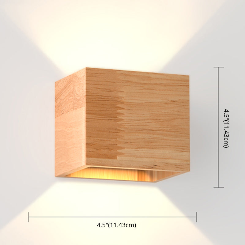 Geometric Wall Light Fixture Minimalist Style Wood Wall Lamp