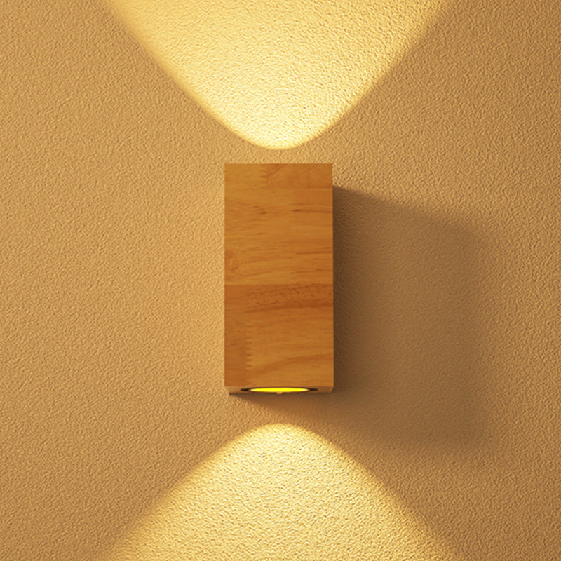Geometric Wall Light Fixture Minimalist Style Wood Wall Lamp