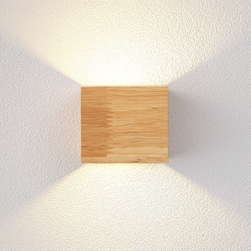 Geometric Wall Light Fixture Minimalist Style Wood Wall Lamp