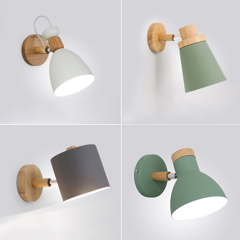 Nordic Minimalist Style Armed Wall Light Sconce Metal 1 Light Sconces