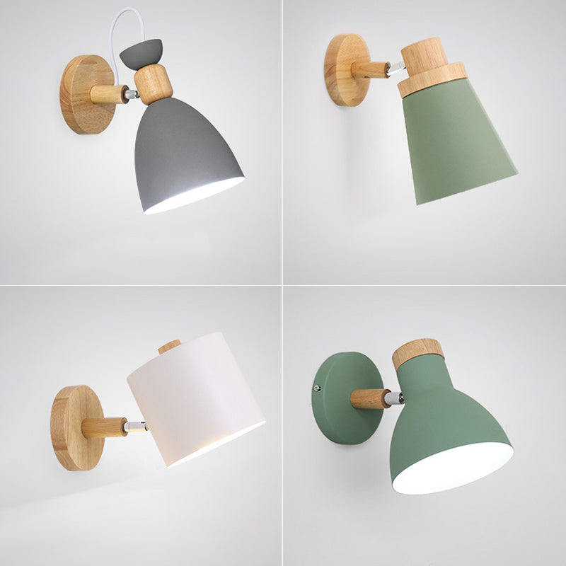 Nordic Minimalist Style Armed Wall Light Sconce Metal 1 Light Sconces