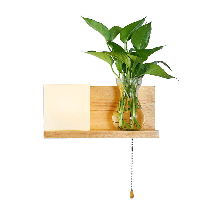 Nordic Creative Style Mur Mur Light Tifce Wood Wall Lampe