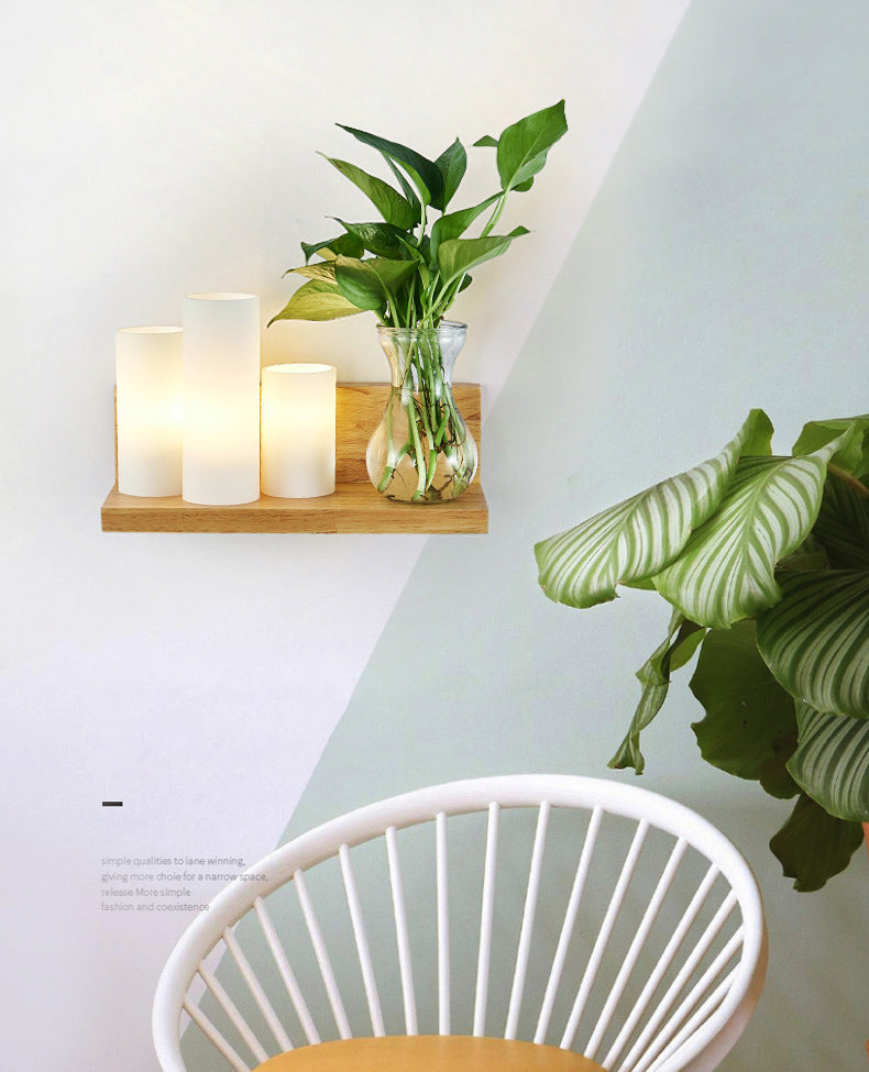 Nordic Creative Style Mur Mur Light Tifce Wood Wall Lampe