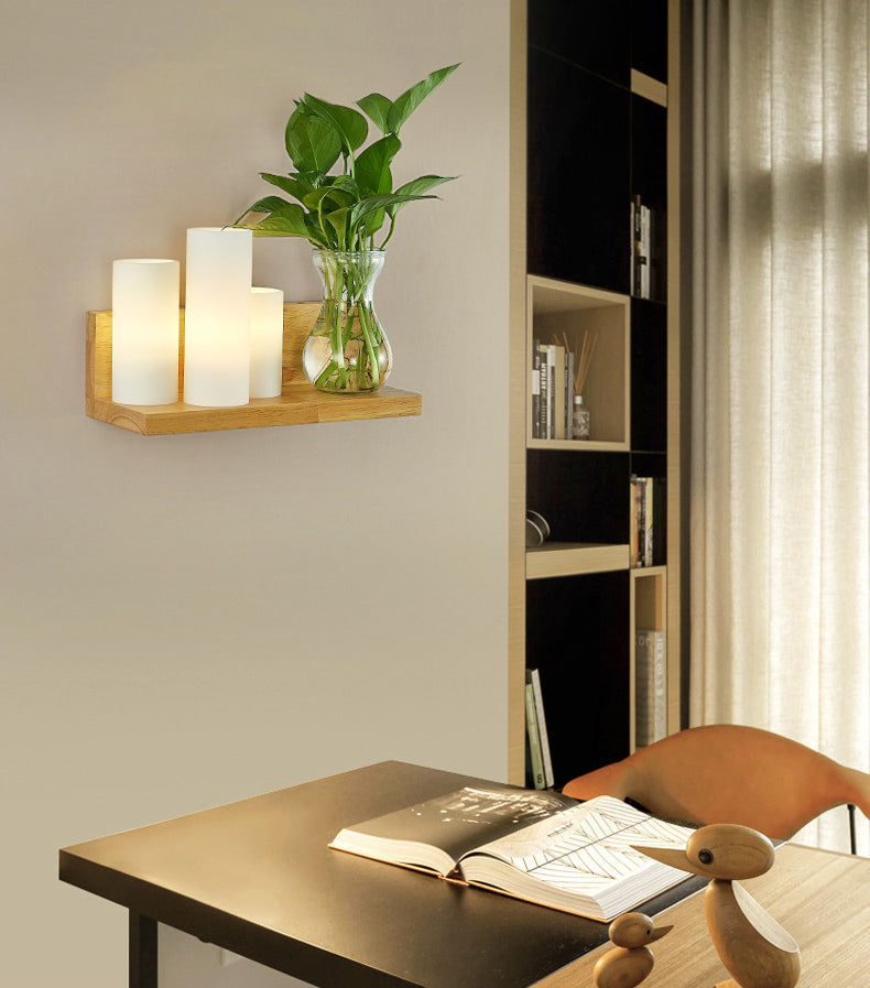 Noordse creatieve stijl muurlicht SCONCE houten wandlamp