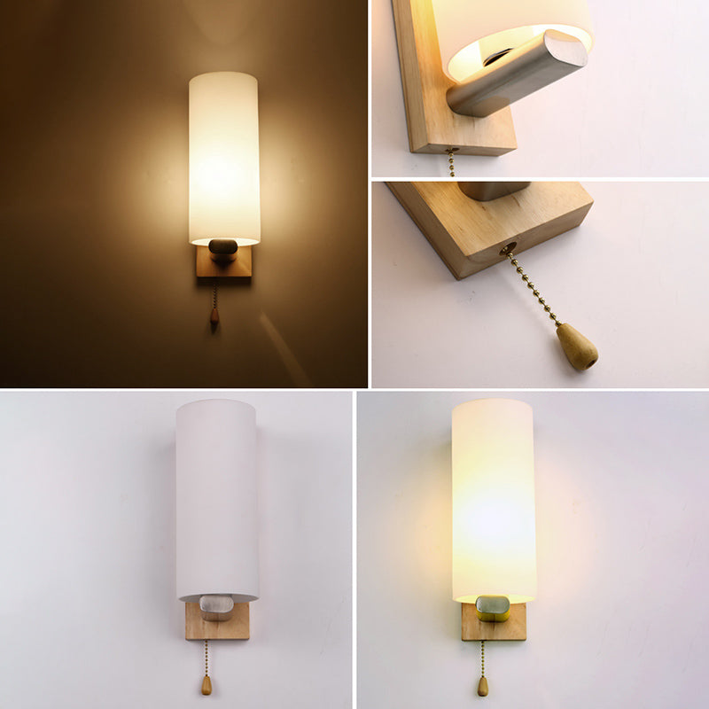 Ultra-modern Cylinder Wall Mount Lighting Glass Wall Mounted Light Fixture for Living Room