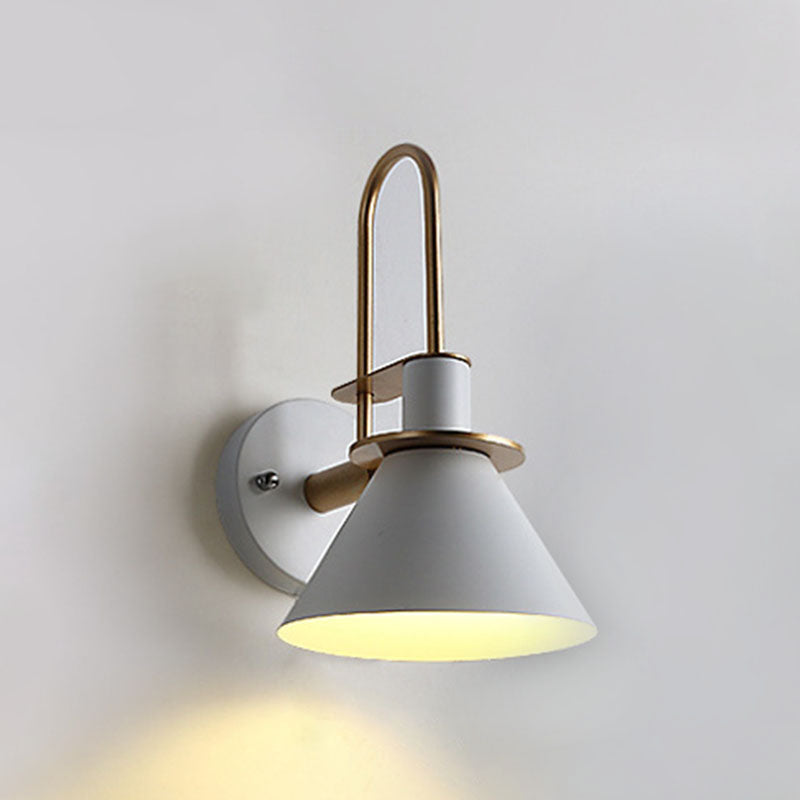 Shaded Wall Light Sconce Nordic Minimalist Style Metal 1 Light Sconces