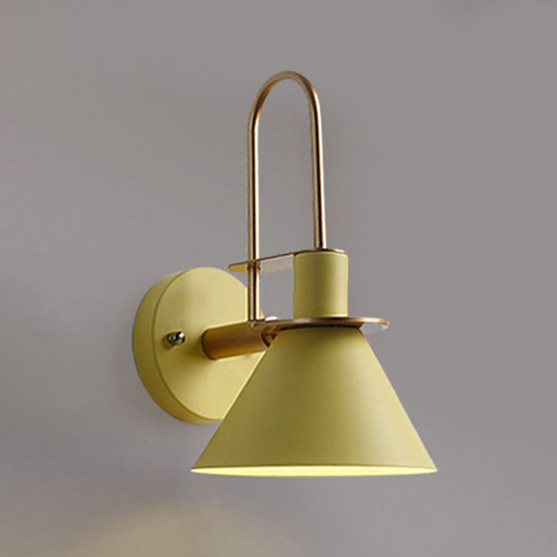 Shaded Wall Light Sconce Nordic Minimalist Style Metal 1 Light Sconces