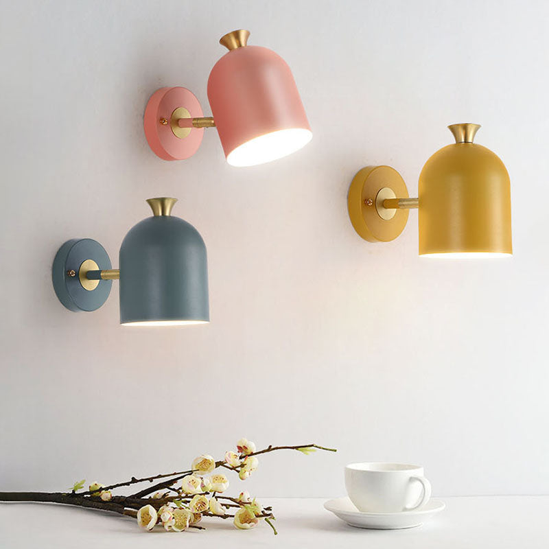 Noordse macaron -stijl gearceerde muurlicht SCONCE METAL 1 LICHT SCONCES