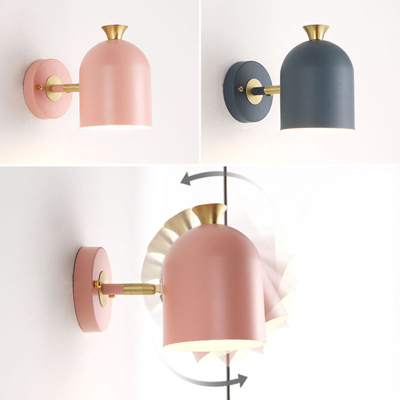 Noordse macaron -stijl gearceerde muurlicht SCONCE METAL 1 LICHT SCONCES