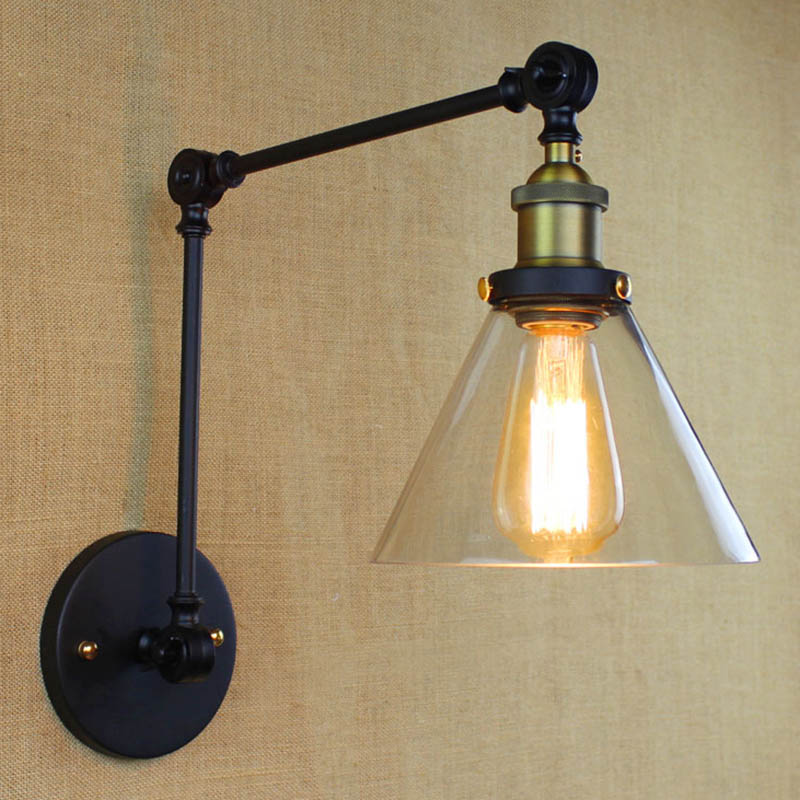 Kegelglas Wandleuchte Leuchten amerikanische Industriestil 1 Lichtwandlampe