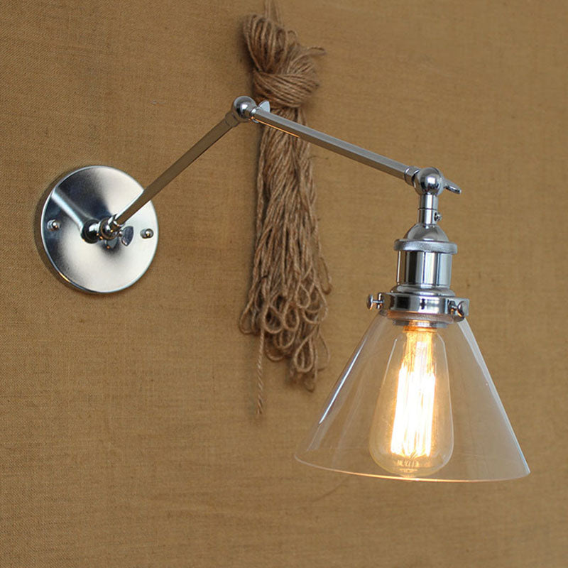Kegelglas Wandleuchte Leuchten amerikanische Industriestil 1 Lichtwandlampe