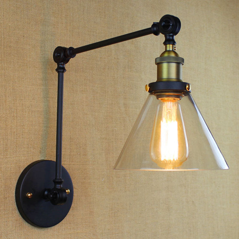 Kegelglas Wandleuchte Leuchten amerikanische Industriestil 1 Lichtwandlampe