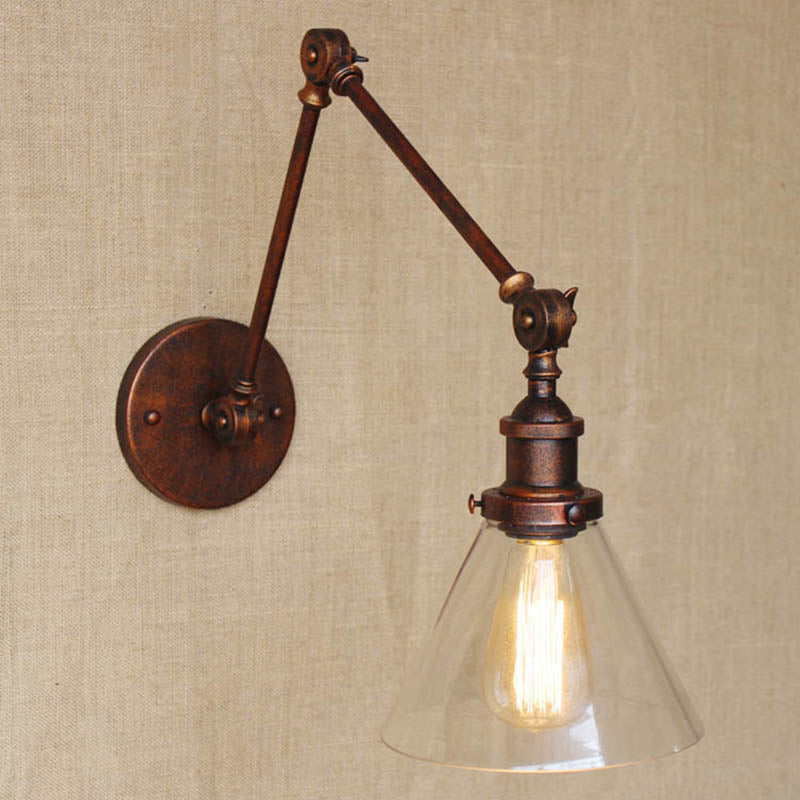 Kegelglas Wandleuchte Leuchten amerikanische Industriestil 1 Lichtwandlampe