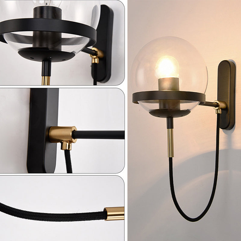 Globe Wandleuchte moderne minimalistische Glas 1 Lichtleuchten
