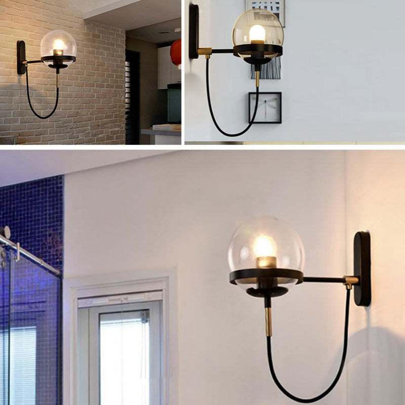 Globe Wandleuchte moderne minimalistische Glas 1 Lichtleuchten