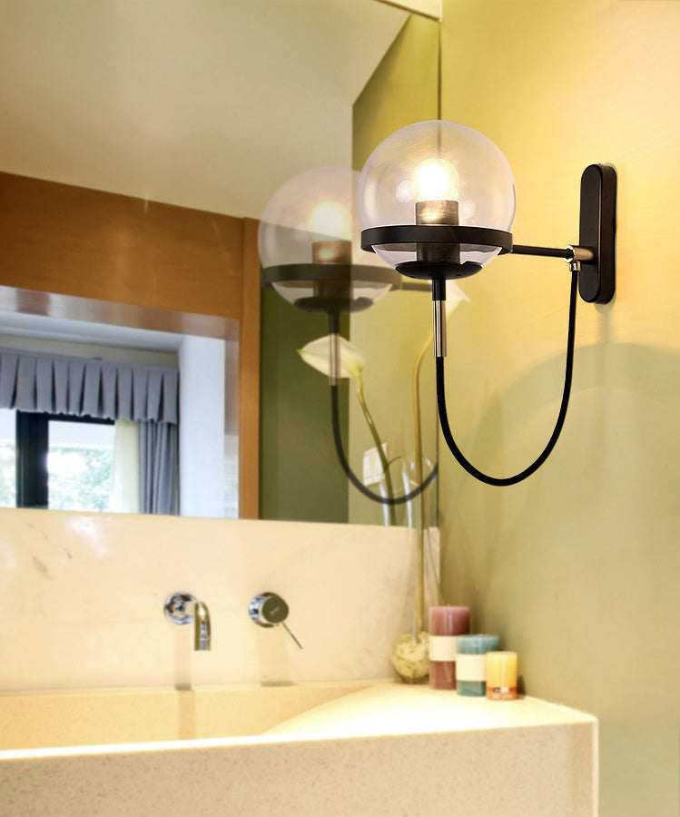 Globe Wandleuchte moderne minimalistische Glas 1 Lichtleuchten