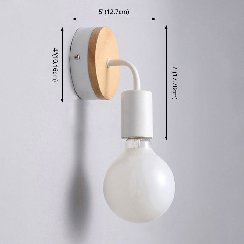 Modern Round Wall Sconce Lights Wood Wall Sconce Lighting for Bedroom