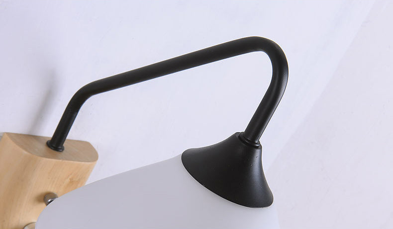 Modern Simplicity Cone Wall Lamps Opal Glass Wall Lighting Fixtures for Restaurant