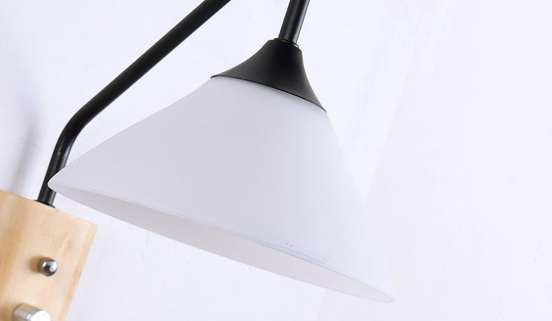 Modern Simplicity Cone Wall Lamps Opal Glass Wall Lighting Fixtures for Restaurant