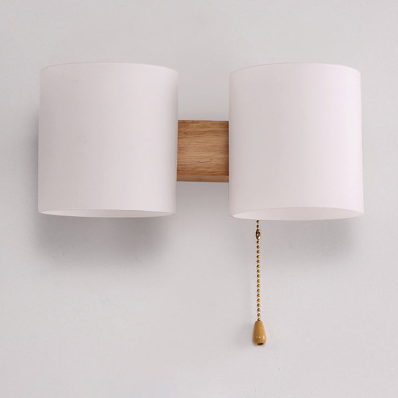 Cylinder Wall Mounted Lamp Modern Simplicity Milk Glass Wall Mount Lamp for Living Room