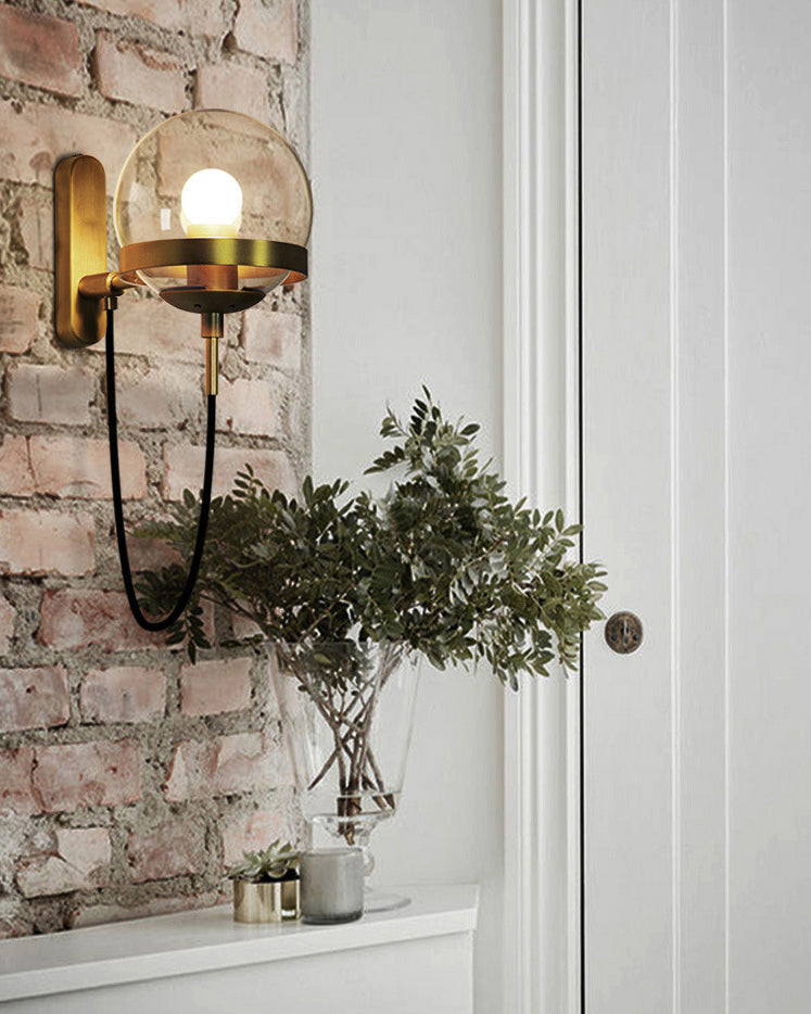 Globe Wandleuchte moderne minimalistische Glas 1 Lichtleuchten