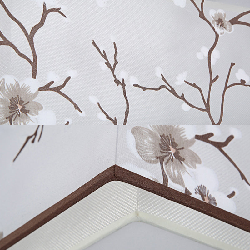 Stampato Tessuto Shade Flush Montaggio Country Style Camera Soffitta Flush Light con Acrylic Diffuser