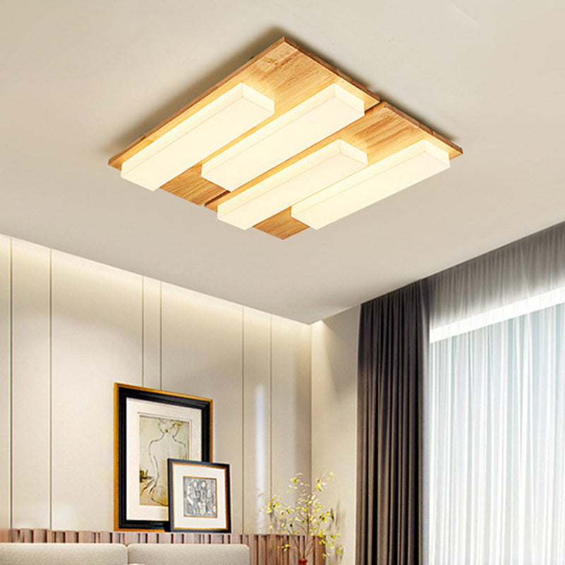 Indoor Rechteckige Flush Mount Light Japanische Stil Ultra-dünne Flush Deckenleuchte