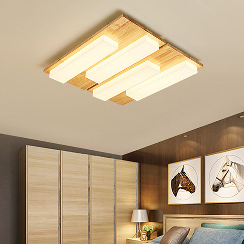 Indoor Rechteckige Flush Mount Light Japanische Stil Ultra-dünne Flush Deckenleuchte