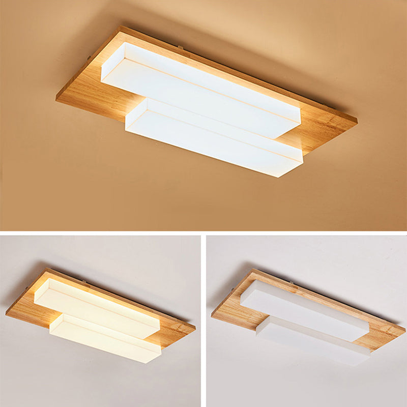 Indoor Rechteckige Flush Mount Light Japanische Stil Ultra-dünne Flush Deckenleuchte