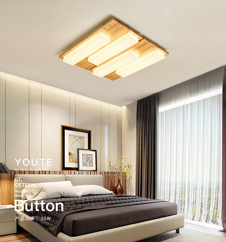 Indoor Rechteckige Flush Mount Light Japanische Stil Ultra-dünne Flush Deckenleuchte