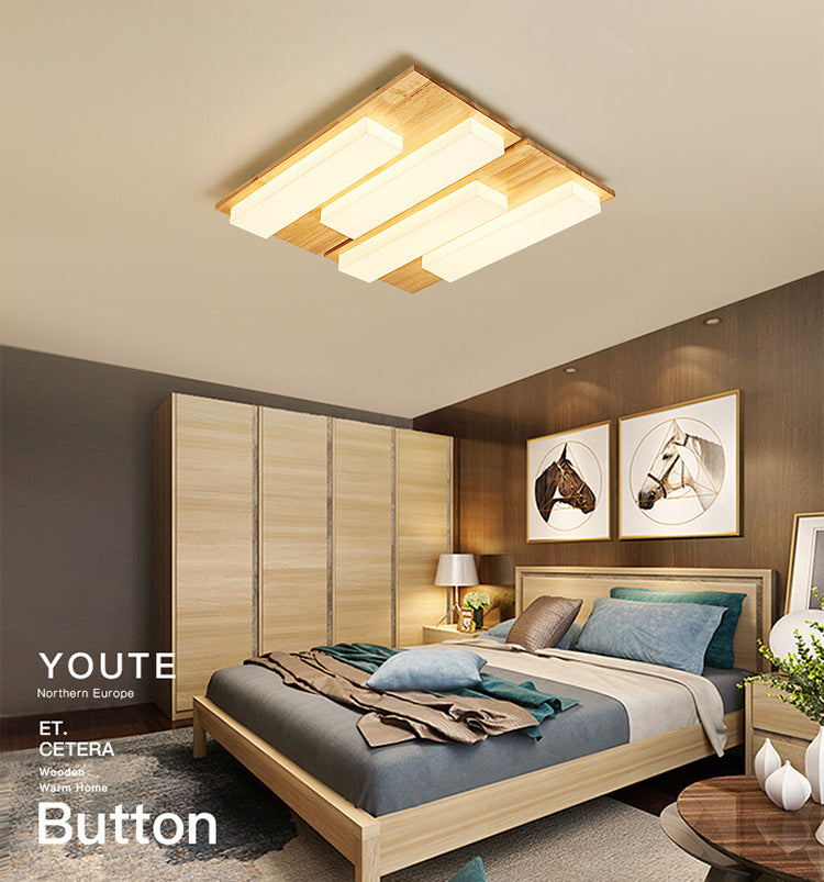 Indoor Rechteckige Flush Mount Light Japanische Stil Ultra-dünne Flush Deckenleuchte