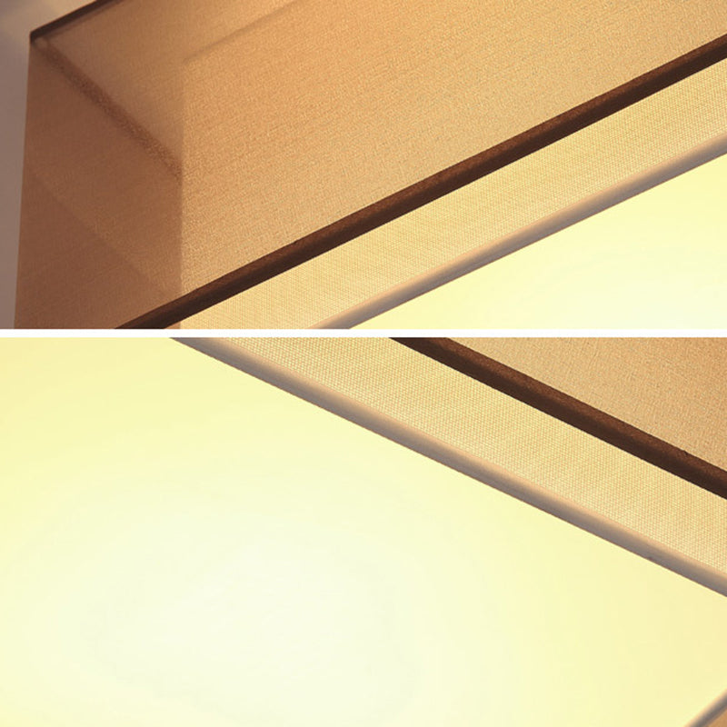 2-schermen stoffen plafondlamp rustieke woonkamer inbouwlamp in koffie