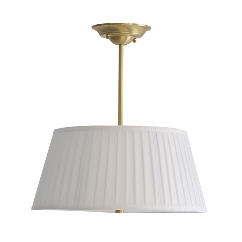 Geplooide Stof Tapered Drum Schaduw Plafond Lamp Minimalistische Eetkamer Semi-flush Licht