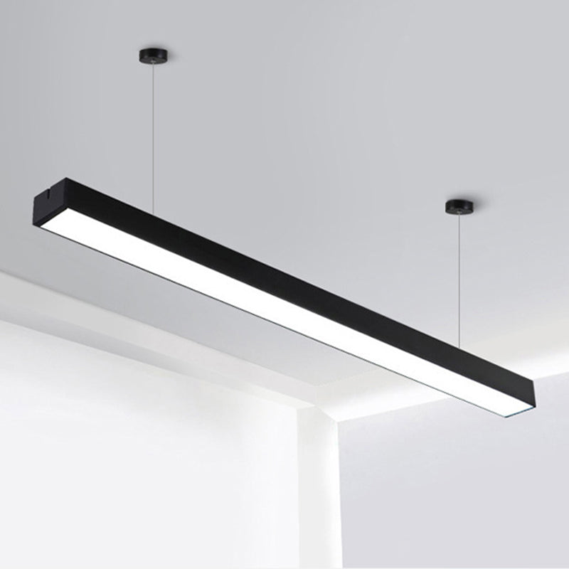 Rechthoek Acrylhangende lamp Minimalistische LED Black Down Lighting Pendant