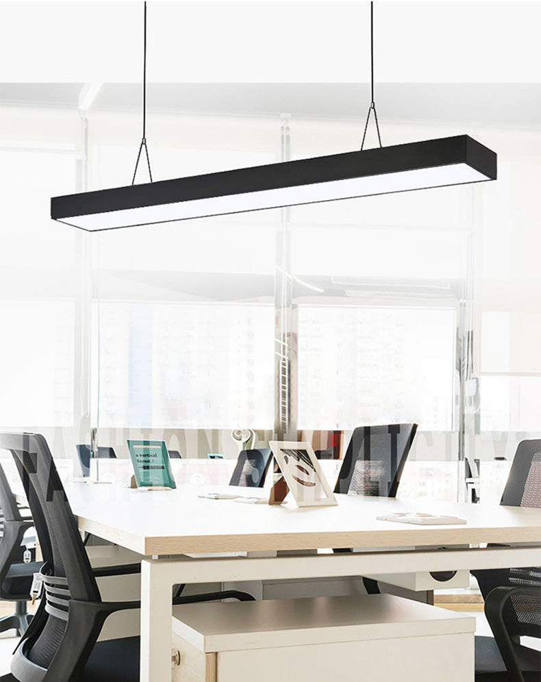 Rechthoek Acrylhangende lamp Minimalistische LED Black Down Lighting Pendant