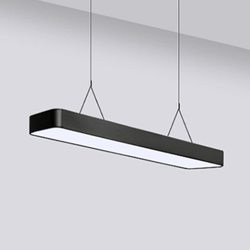 Rechteckige Anhänger Deckenleuchte zeitgenössische Acryl -LED -Büro -Anhängerbeleuchtung in Schwarz