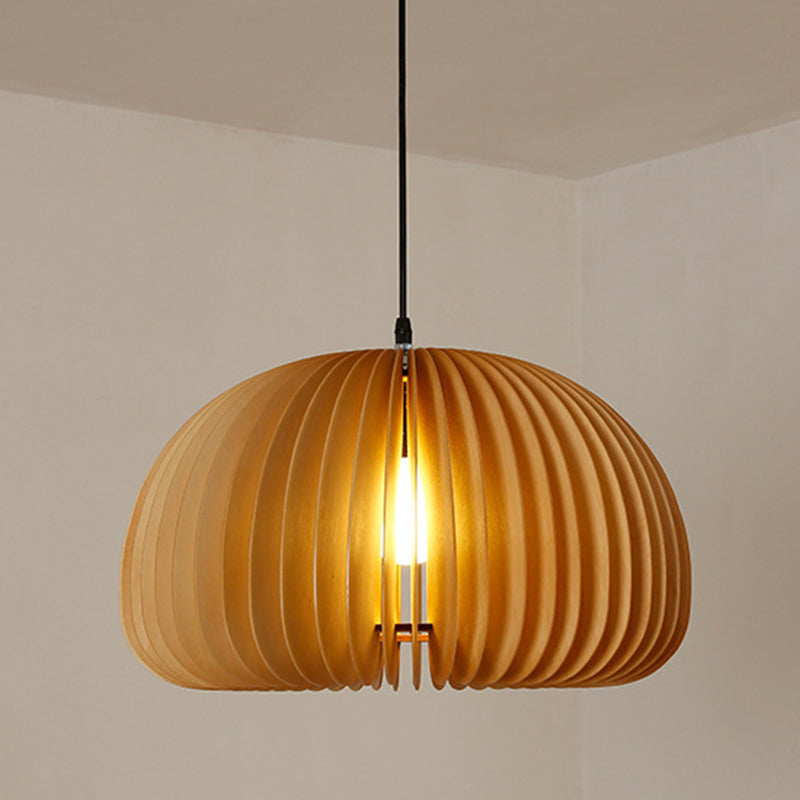 Syliments en bois massif de style japonais Shading Light Light 1-Light Pumpkin Shape Lighting Ayémorrat pour la salle à manger de cuisine