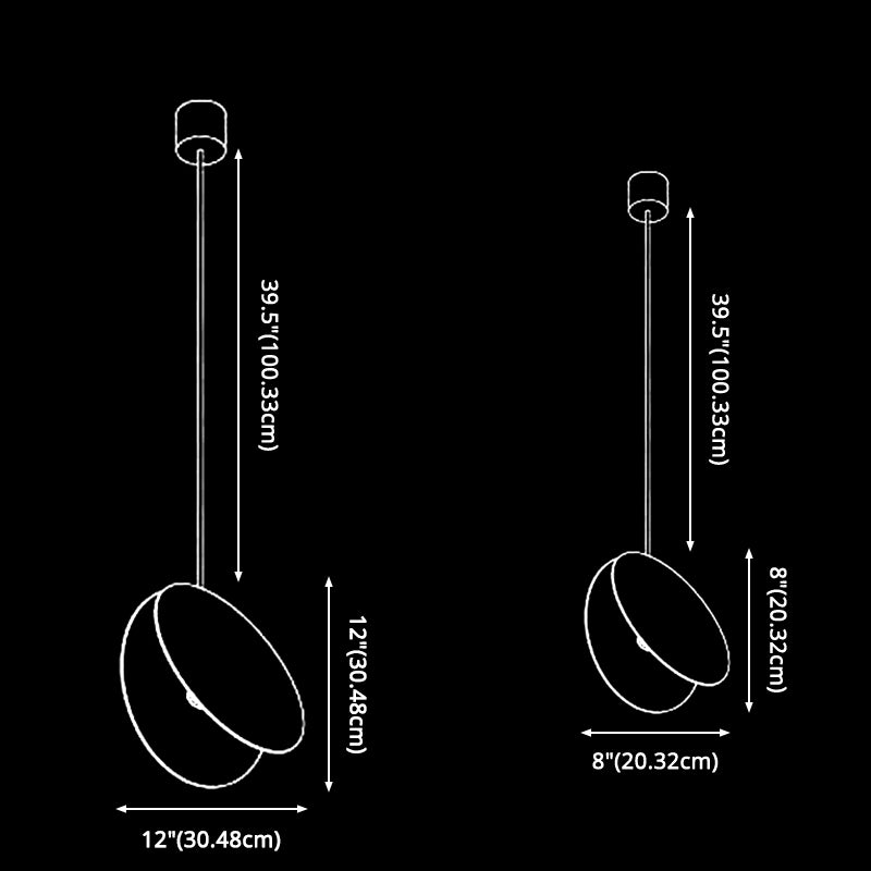 Lámpara colgante de metal redonda creativa Bulbo individual Post-Modern Style Lighting Fixture para pasillo del pasillo