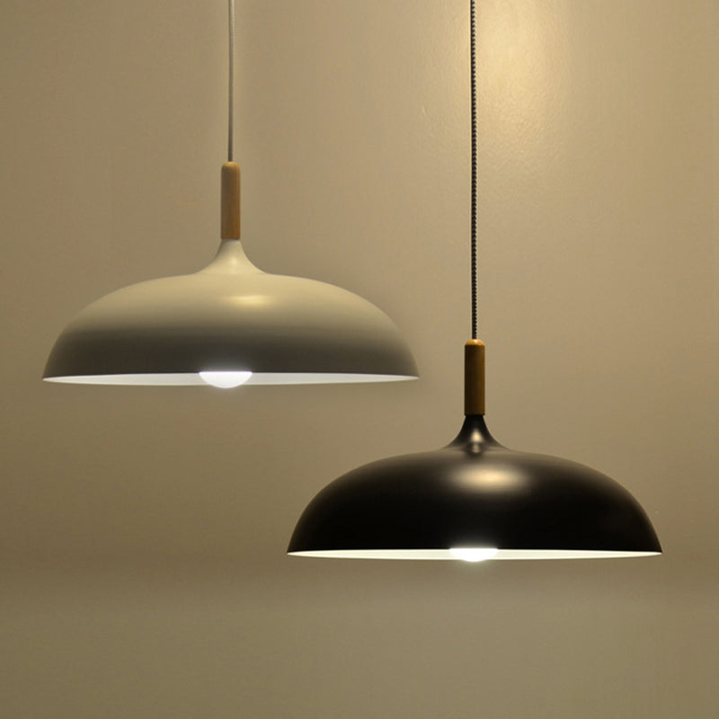 17,7 inch brede koepelophanging hanger aluminium schaduw enkel licht hangend licht met 59 "verstelbare draad