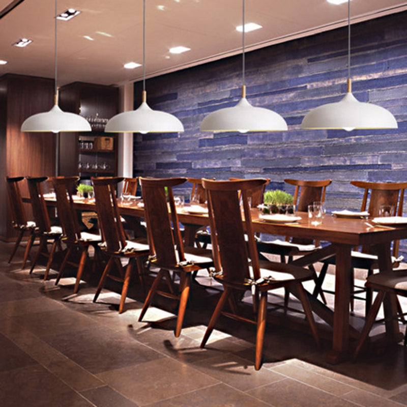 17,7 inch brede koepelophanging hanger aluminium schaduw enkel licht hangend licht met 59 "verstelbare draad