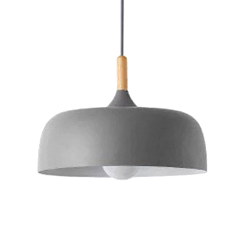 Macaroon Style Single Light Dome Shade Hanging Light 12.5" Wide Nordic Simplicity Lighting Fixture for Dining Room