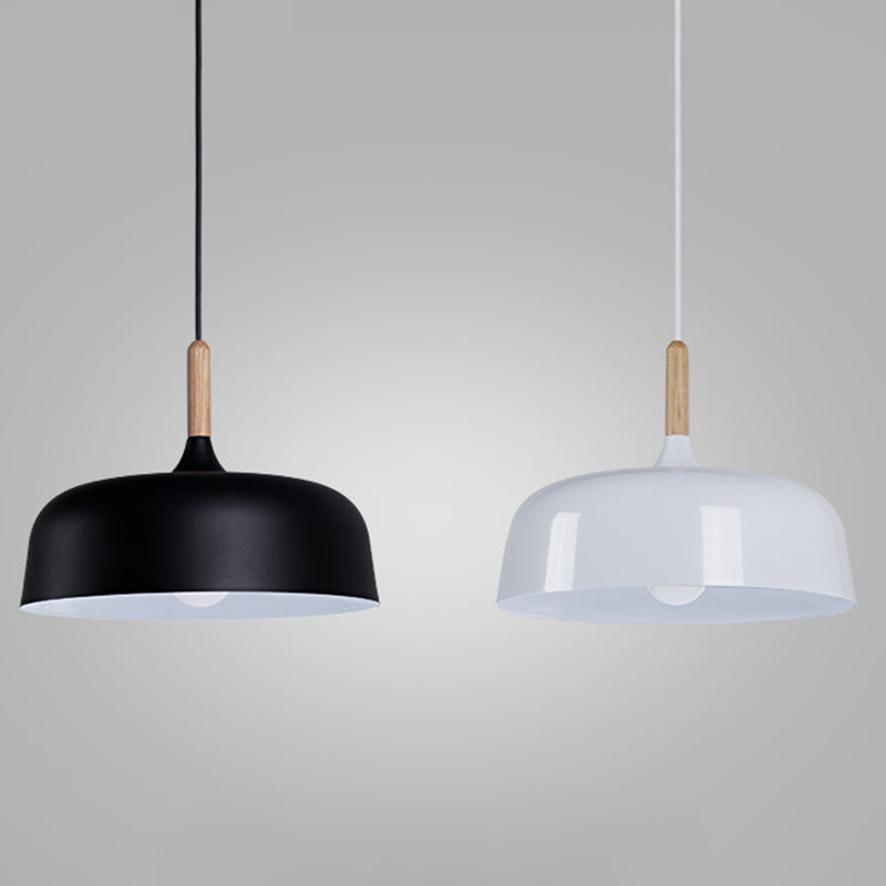 Macaroon Style Single Light Dome Shade Hanging Light 12.5" Wide Nordic Simplicity Lighting Fixture for Dining Room