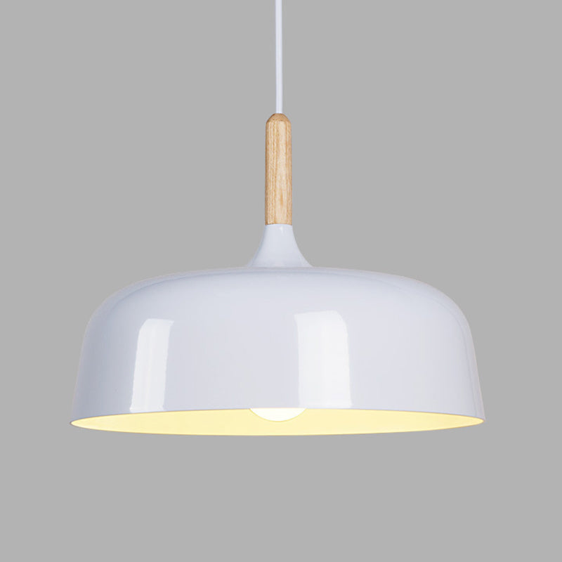 Macaroon Style Single Light Dome Shade Hanging Light 12.5" Wide Nordic Simplicity Lighting Fixture for Dining Room