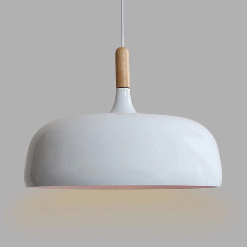Macaroon Style Single Light Dome Shade Hanging Light 12.5" Wide Nordic Simplicity Lighting Fixture for Dining Room