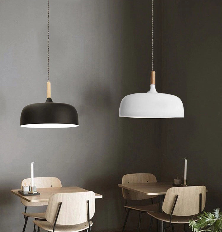 Macaroon Style Single Light Dome Shade Hanging Light 12.5" Wide Nordic Simplicity Lighting Fixture for Dining Room