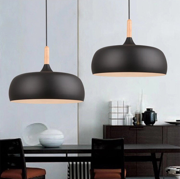 Macaroon Style Single Light Dome Shade Hanging Light 12.5" Wide Nordic Simplicity Lighting Fixture for Dining Room