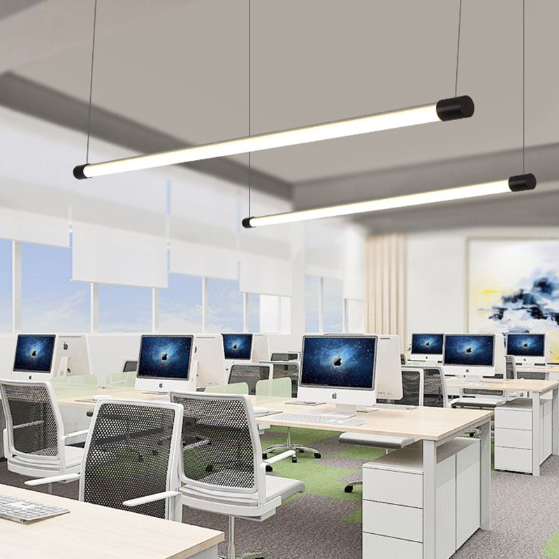 47 pouces de longueur ronde tube à led d'île Light Minimalisme moderne Aménagement d'éclairage à barre long pour la salle des affaires de bureau