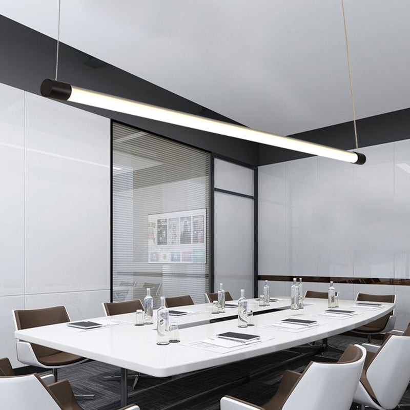 47 Inches Length Round Tube LED Island Light Modern Minimalism Long Bar Lighting Fixture for Office Business Room