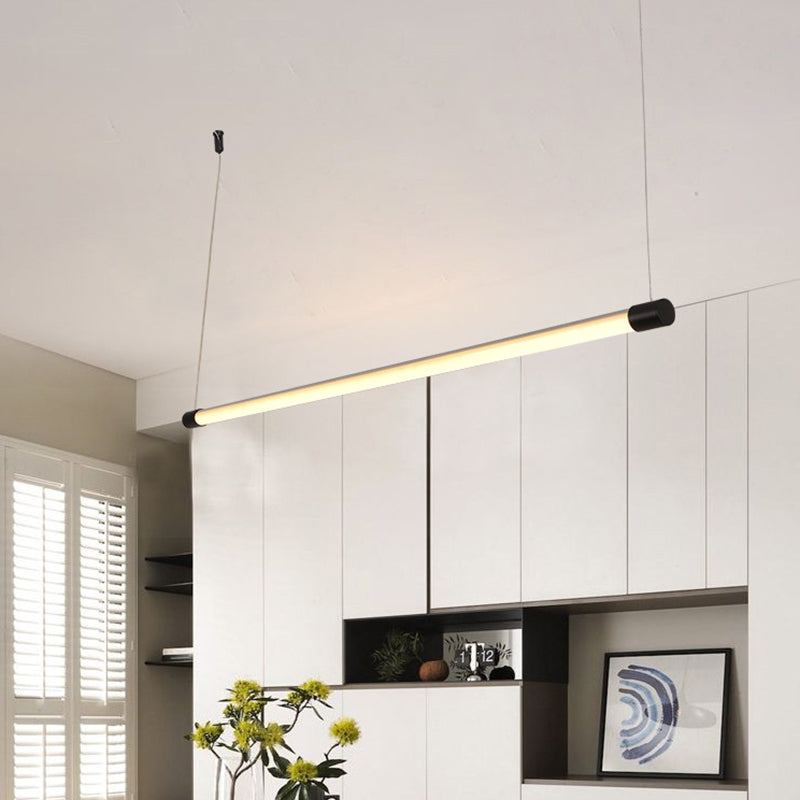 47 Inches Length Round Tube LED Island Light Modern Minimalism Long Bar Lighting Fixture for Office Business Room