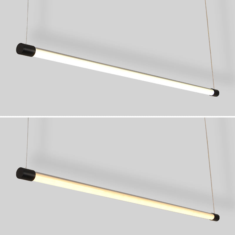 47 Inches Length Round Tube LED Island Light Modern Minimalism Long Bar Lighting Fixture for Office Business Room